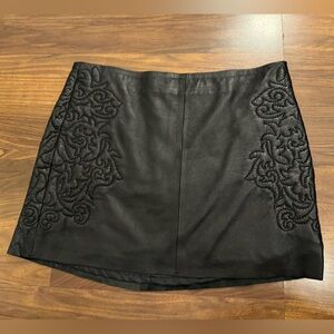 Zara Black Embellished Mini Pencil Skirt Vintage